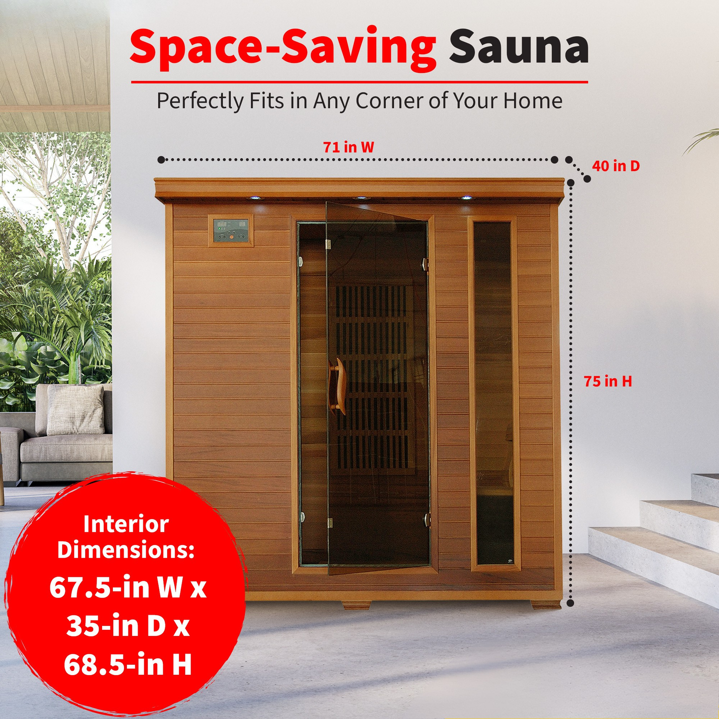 Klondike 4-Person Cedar Infrared Sauna
