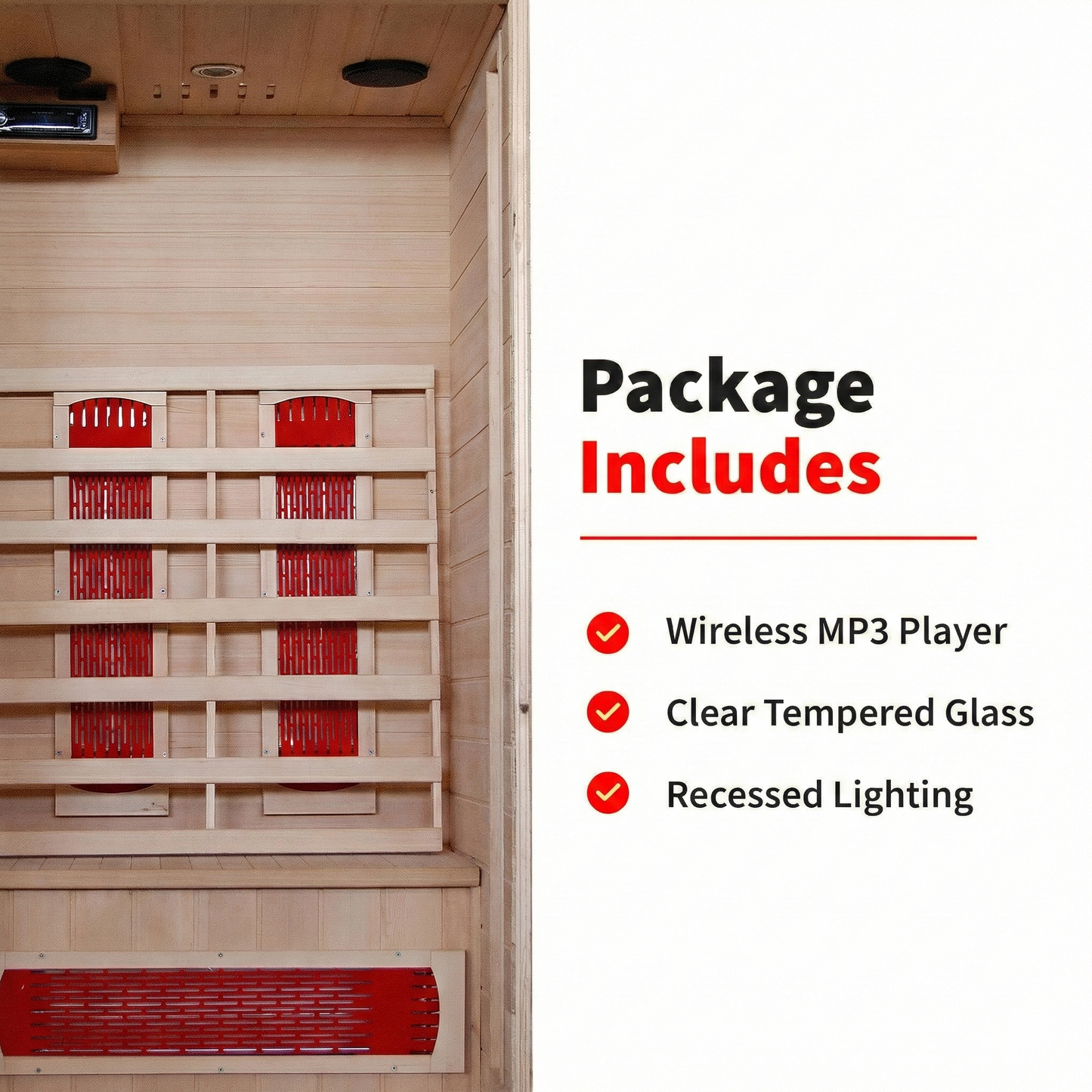 Buena Vista 1-2 Person Hemlock Infrared Sauna - Ceramic