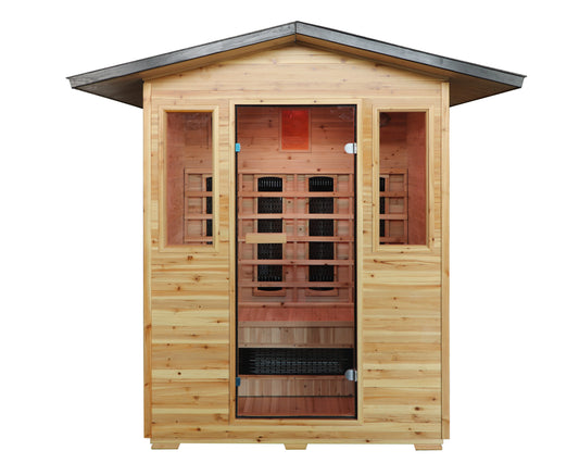 SunRay Grandby 3-Person Outdoor Infrared Sauna | Ceramic Heaters | Weatherproof