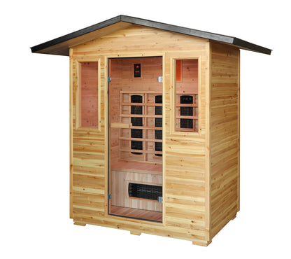 SunRay Grandby 3-Person Outdoor Infrared Sauna | Ceramic Heaters | Weatherproof