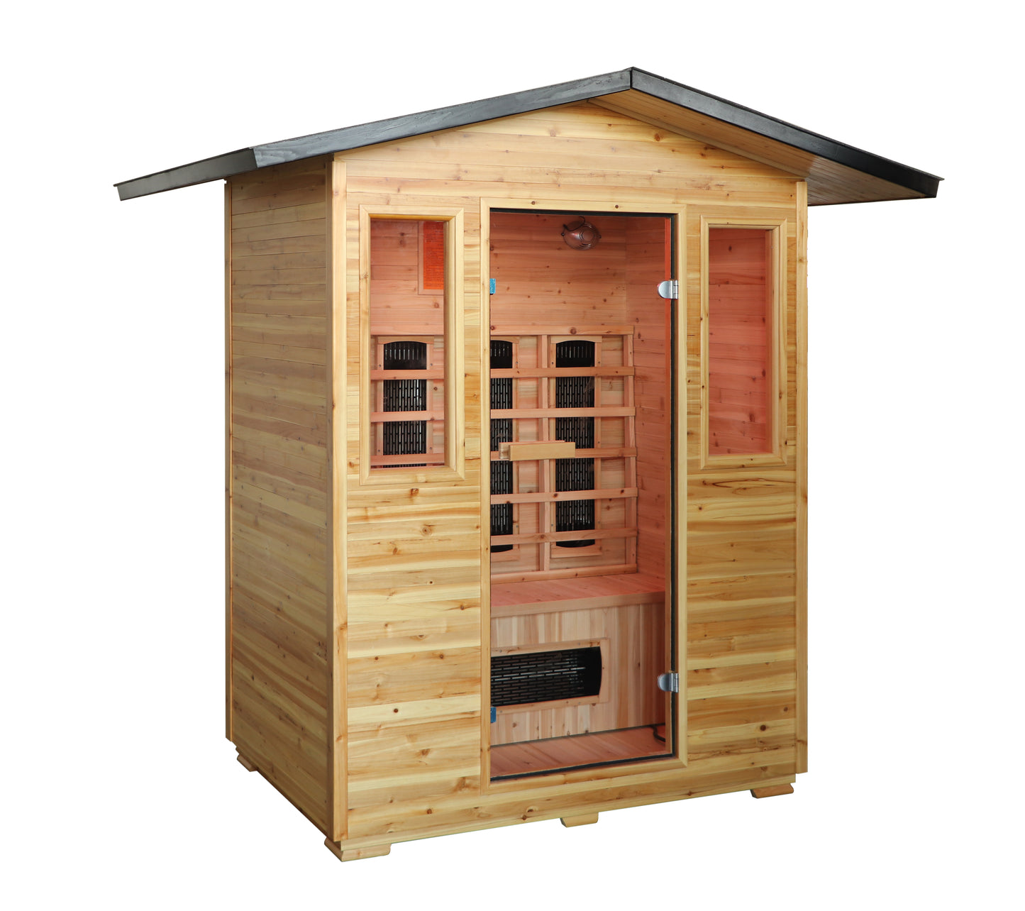 SunRay Grandby 3-Person Outdoor Infrared Sauna | Ceramic Heaters | Weatherproof