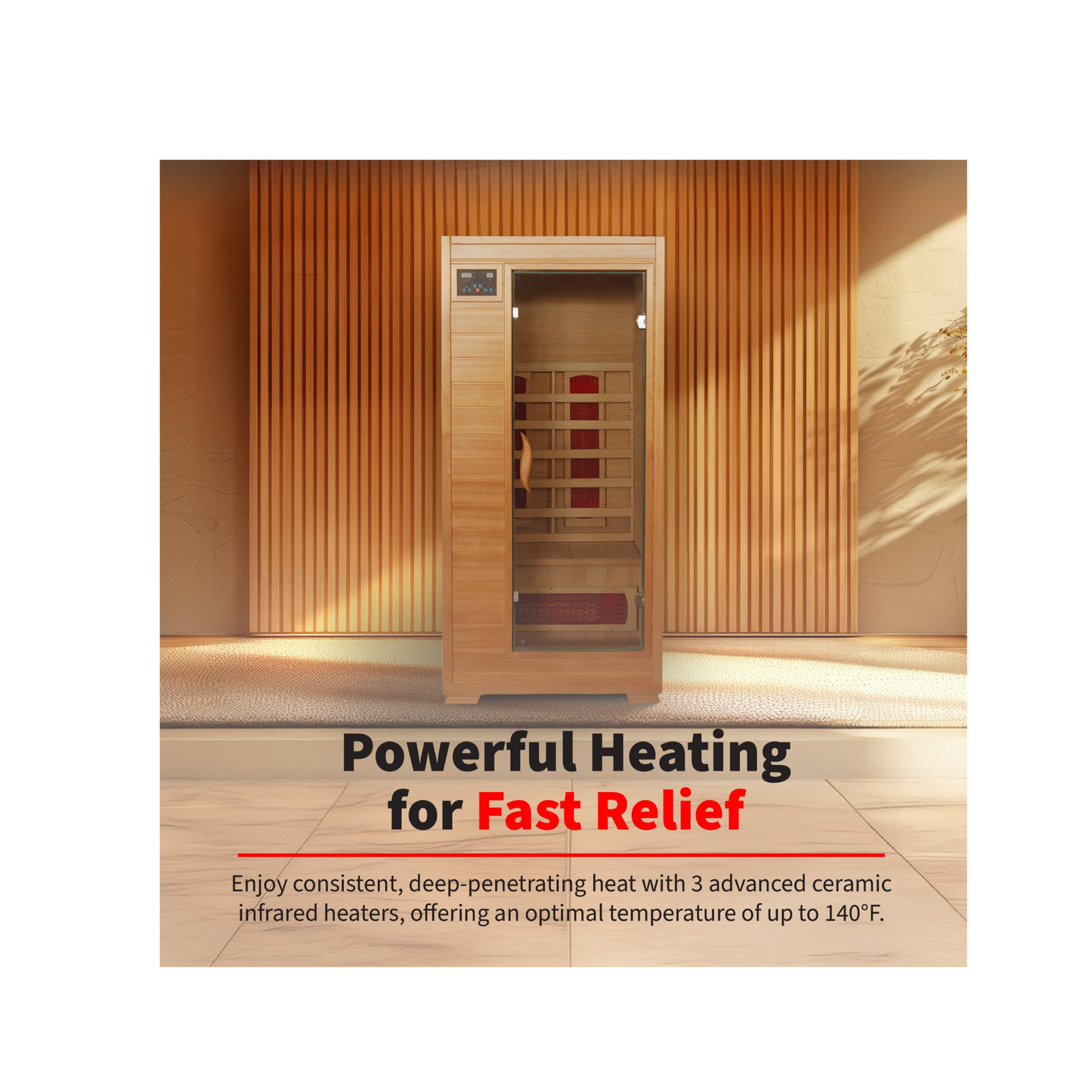 Buena Vista 1-2 Person Hemlock Infrared Sauna - Ceramic