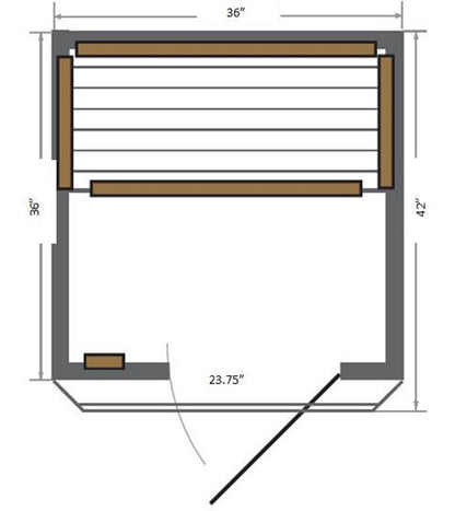 SunRay Sedona 2 Person Infrared Sauna | Canadian Red Cedar | Ultra Low EMF