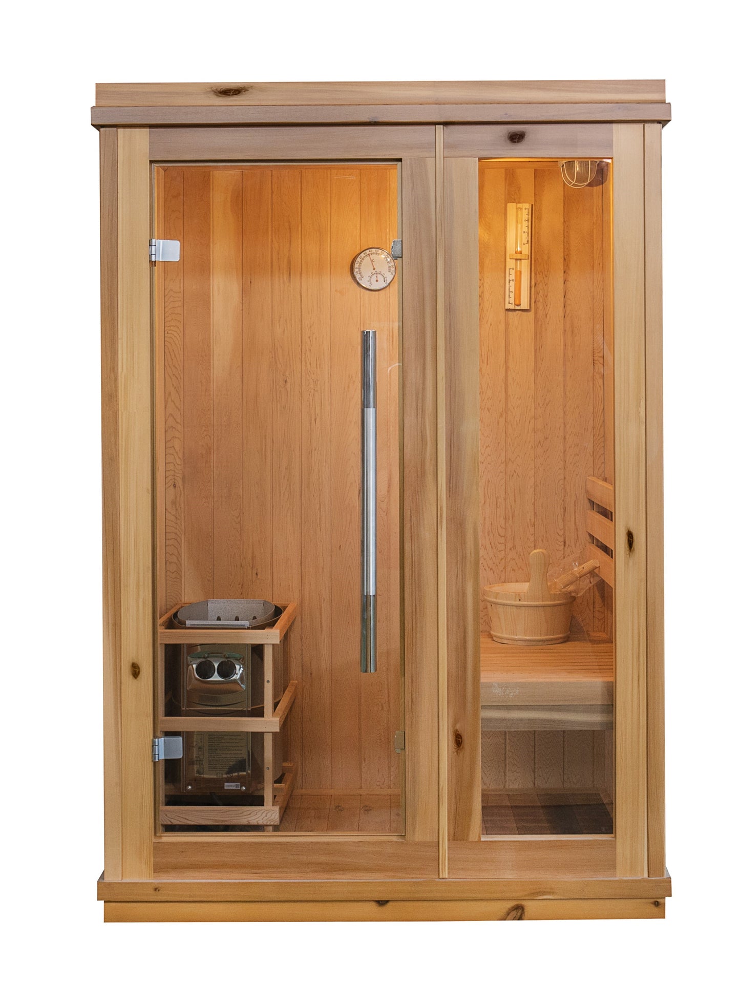 SunRay Aston 1-Person Traditional Sauna | 4.5kW Harvia Heater | Hemlock