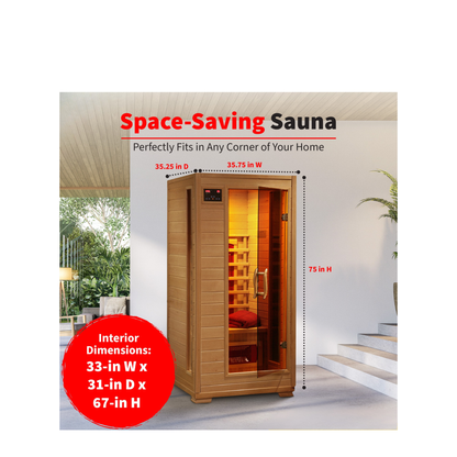 Buena Vista 1-2 Person Hemlock Infrared Sauna - Ceramic