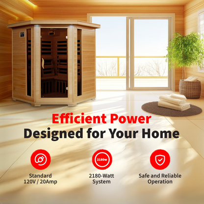 Tucson 4-Person Hemlock Corner Infrared Sauna