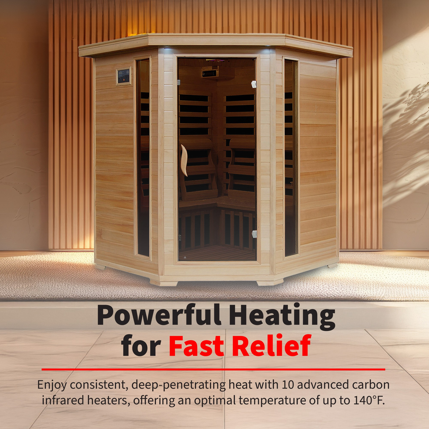 Tucson 4-Person Hemlock Corner Infrared Sauna
