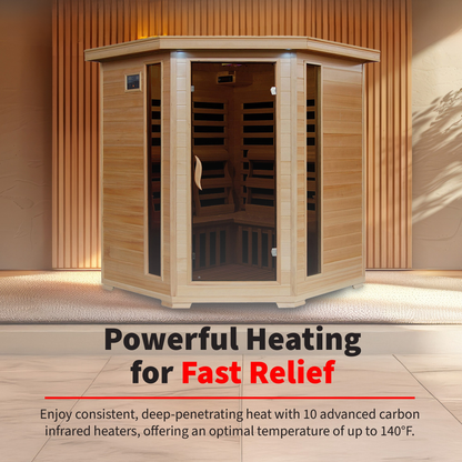Tucson 4-Person Hemlock Corner Infrared Sauna