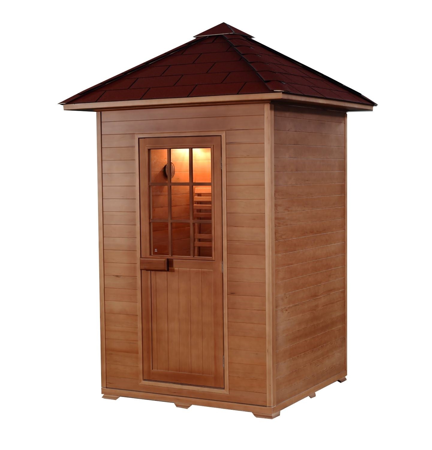 SunRay Eagle 2-Person Outdoor Traditional Sauna | 4.5kW Harvia Heater | Hemlock