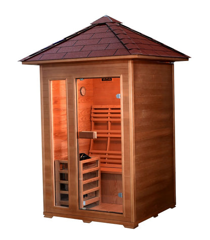 SunRay Bristow 2-Person Outdoor Traditional Sauna | 4.5kW Harvia Heater | Hemlock