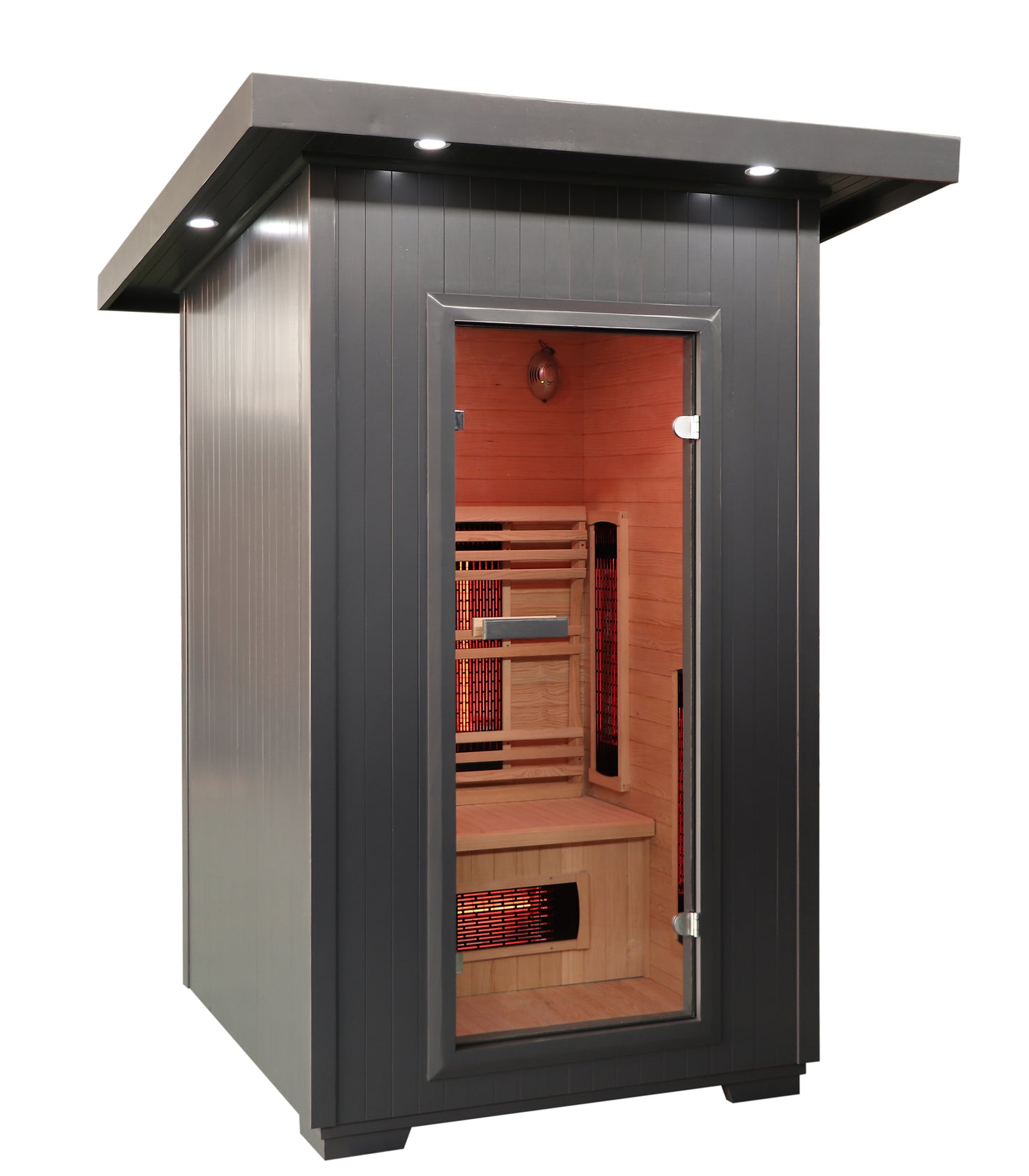 SunRay Logan 2-Person Outdoor Infrared Sauna | 8 Heaters | Metal Roof