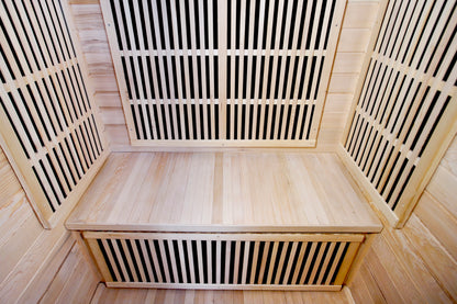 SunRay Evansport 2-Person Infrared Sauna | 7 Carbon Heaters | Canadian Red Cedar