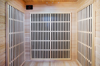 SunRay Evansport 2-Person Infrared Sauna | 7 Carbon Heaters | Canadian Red Cedar