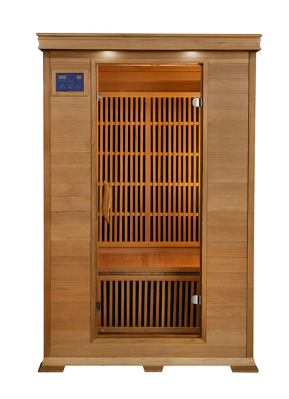 SunRay Evansport 2-Person Infrared Sauna | 7 Carbon Heaters | Canadian Red Cedar