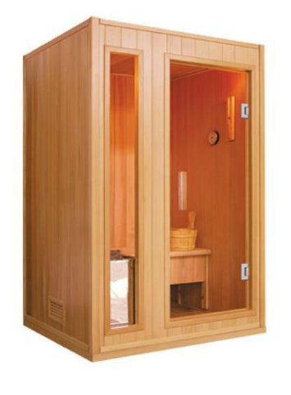 SunRay Baldwin 2-Person Traditional Sauna | 3kW Harvia Heater | Canadian Hemlock