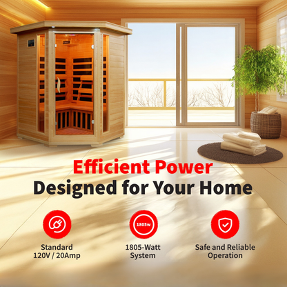 Santa Fe 3-Person Hemlock Corner Infrared Sauna