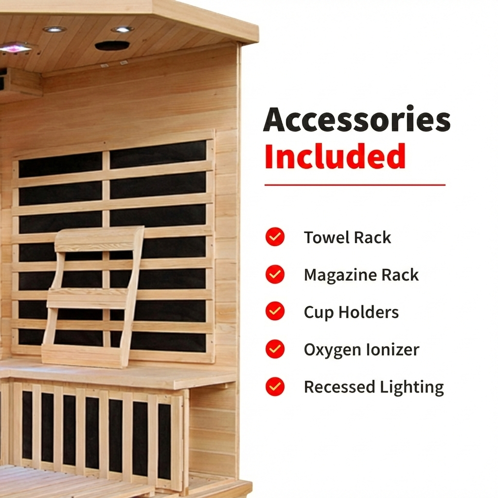 Santa Fe 3-Person Hemlock Corner Infrared Sauna