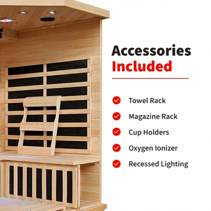 Santa Fe 3-Person Hemlock Corner Infrared Sauna