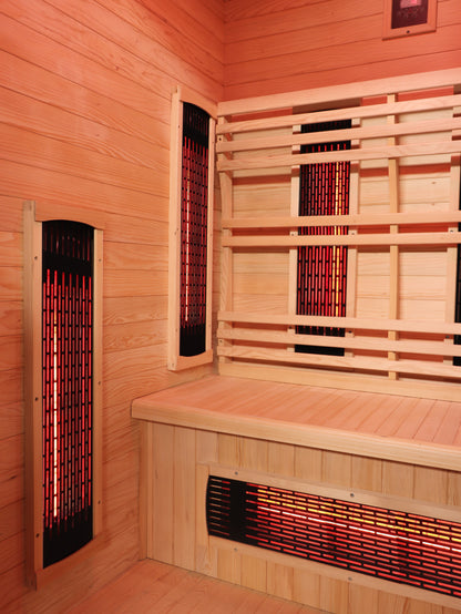 SunRay Logan 2-Person Outdoor Infrared Sauna | 8 Heaters | Metal Roof
