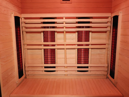 SunRay Logan 2-Person Outdoor Infrared Sauna | 8 Heaters | Metal Roof