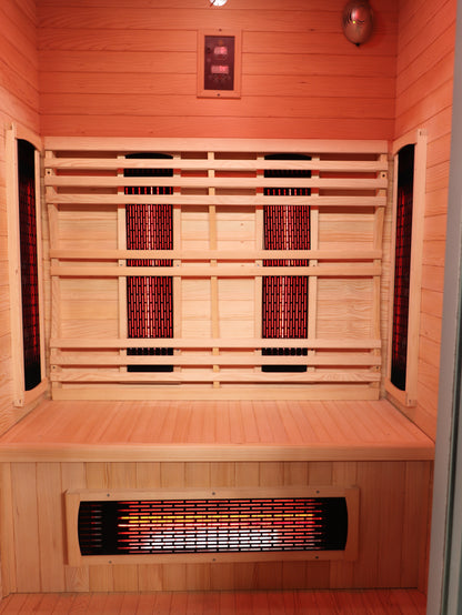 SunRay Logan 2-Person Outdoor Infrared Sauna | 8 Heaters | Metal Roof