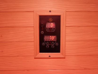 SunRay Logan 2-Person Outdoor Infrared Sauna | 8 Heaters | Metal Roof