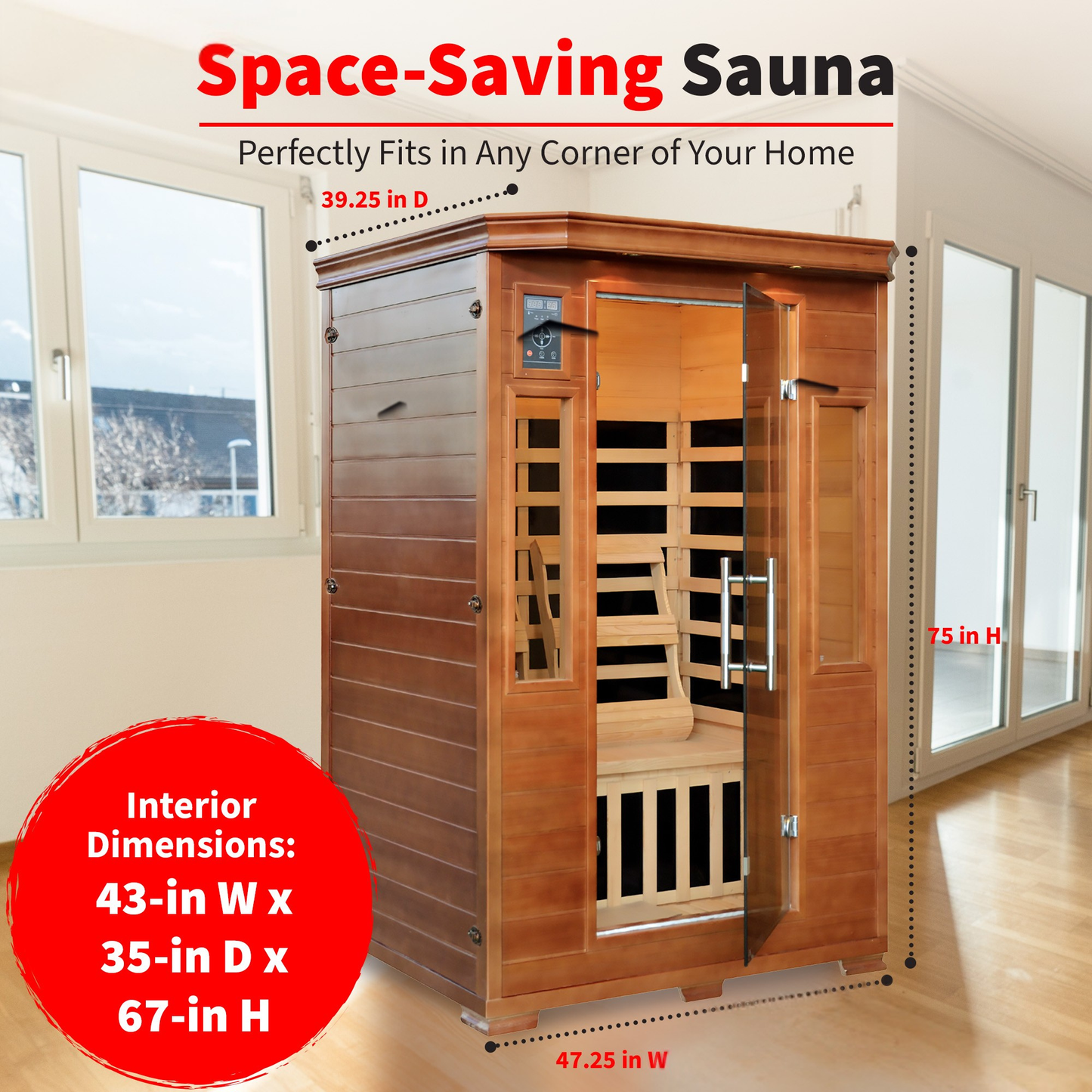 2-Person Hemlock Premium Infrared Sauna