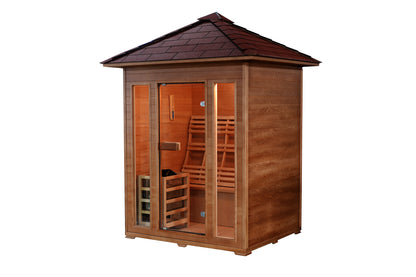 SunRay Waverly 3-Person Outdoor Traditional Sauna | 4.5kW Harvia Heater | Hemlock