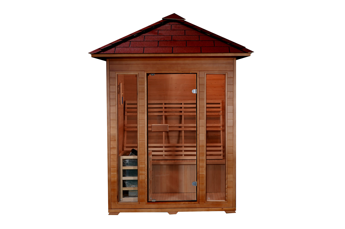 SunRay Waverly 3-Person Outdoor Traditional Sauna | 4.5kW Harvia Heater | Hemlock