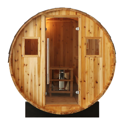 SunRay Aurora 4-Person Traditional Barrel Sauna