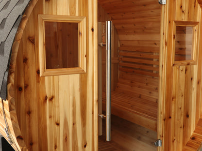 SunRay Aurora 4-Person Traditional Barrel Sauna