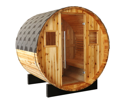 SunRay Aurora 4-Person Traditional Barrel Sauna