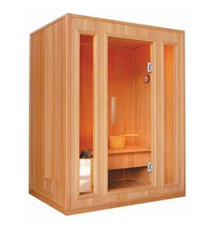 SunRay Southport 3-Person Traditional Sauna | 4.5kW Harvia Heater | Canadian Hemlock