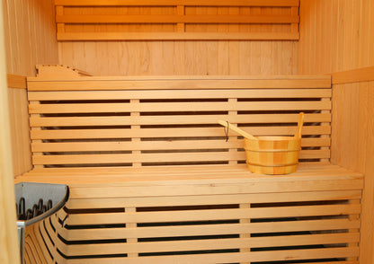 SunRay Tiburon 4-Person Traditional Sauna | 6.0kW Harvia Heater | Canadian Hemlock