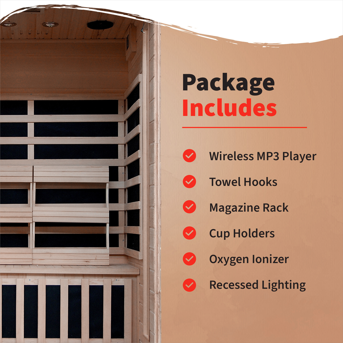 Coronado 2-Person Deluxe Low-EMF Carbon Infrared Sauna | Canadian Hemlock