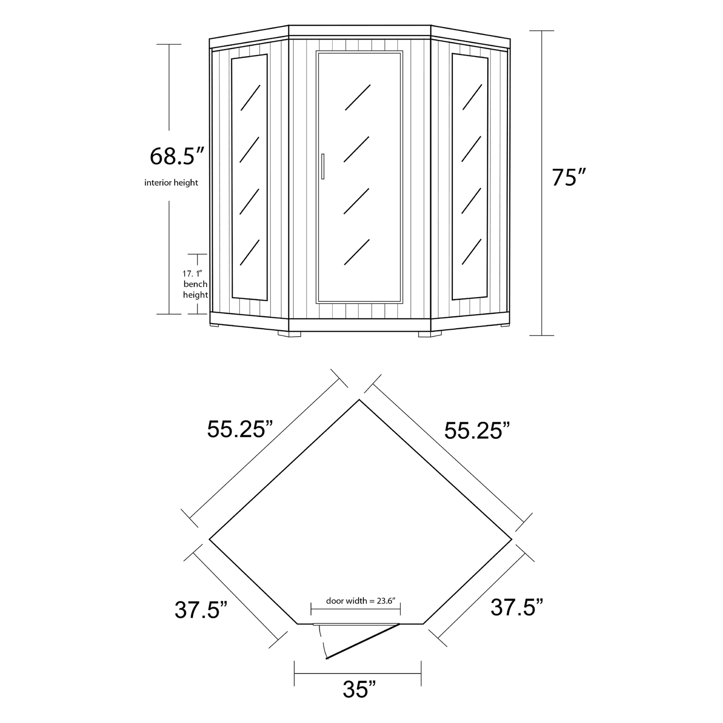 Sonoma 3-Person Hemlock Corner Infrared Sauna