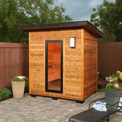 SunRay Denali 400D5 4-Person Outdoor Sauna | 6kW Harvia Heater | Red Cedar