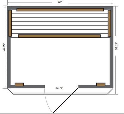 SunRay Sequoia 4-Person Infrared Sauna | 10 Carbon Heaters | Canadian Red Cedar