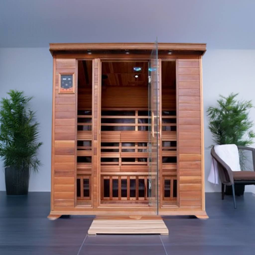 SunRay Sequoia 4-Person Infrared Sauna | 10 Carbon Heaters | Canadian Red Cedar