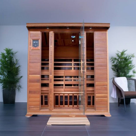 SunRay Sequoia 4-Person Infrared Sauna | 10 Carbon Heaters | Canadian Red Cedar