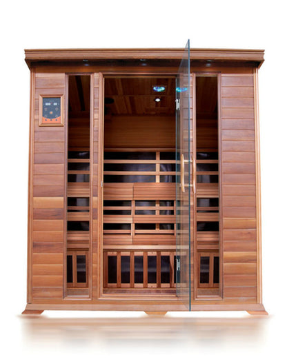 SunRay Sequoia 4-Person Infrared Sauna | 10 Carbon Heaters | Canadian Red Cedar