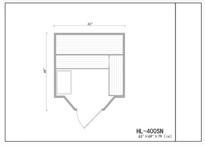 SunRay Tiburon 4-Person Traditional Sauna | 6.0kW Harvia Heater | Canadian Hemlock