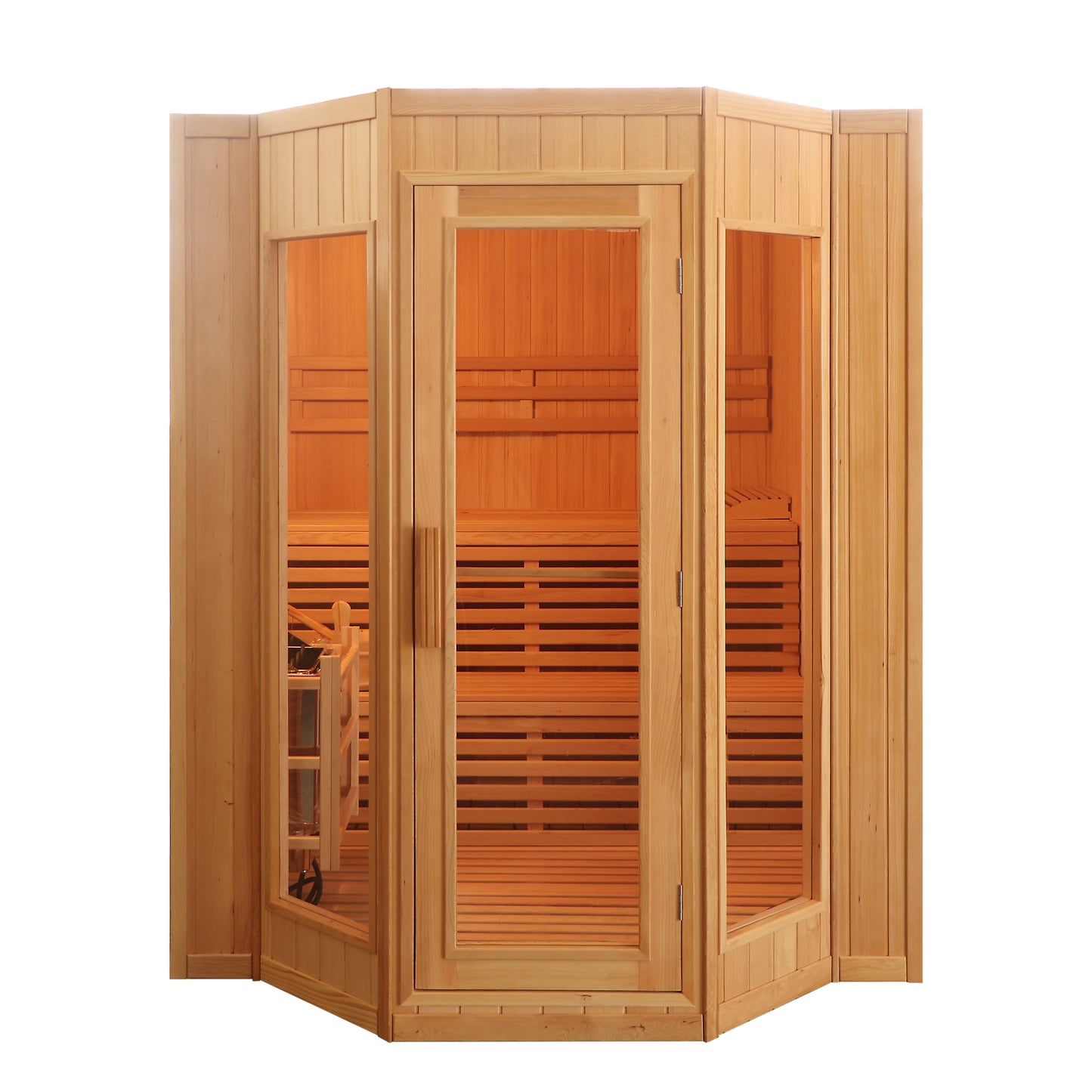 SunRay Tiburon 4-Person Traditional Sauna | 6.0kW Harvia Heater | Canadian Hemlock
