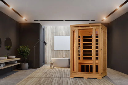 Pro 6 Amanda Elite 2-Person Near-Zero EMF FAR Infrared Sauna — Bronze Privacy Glass (P6-H206-02)