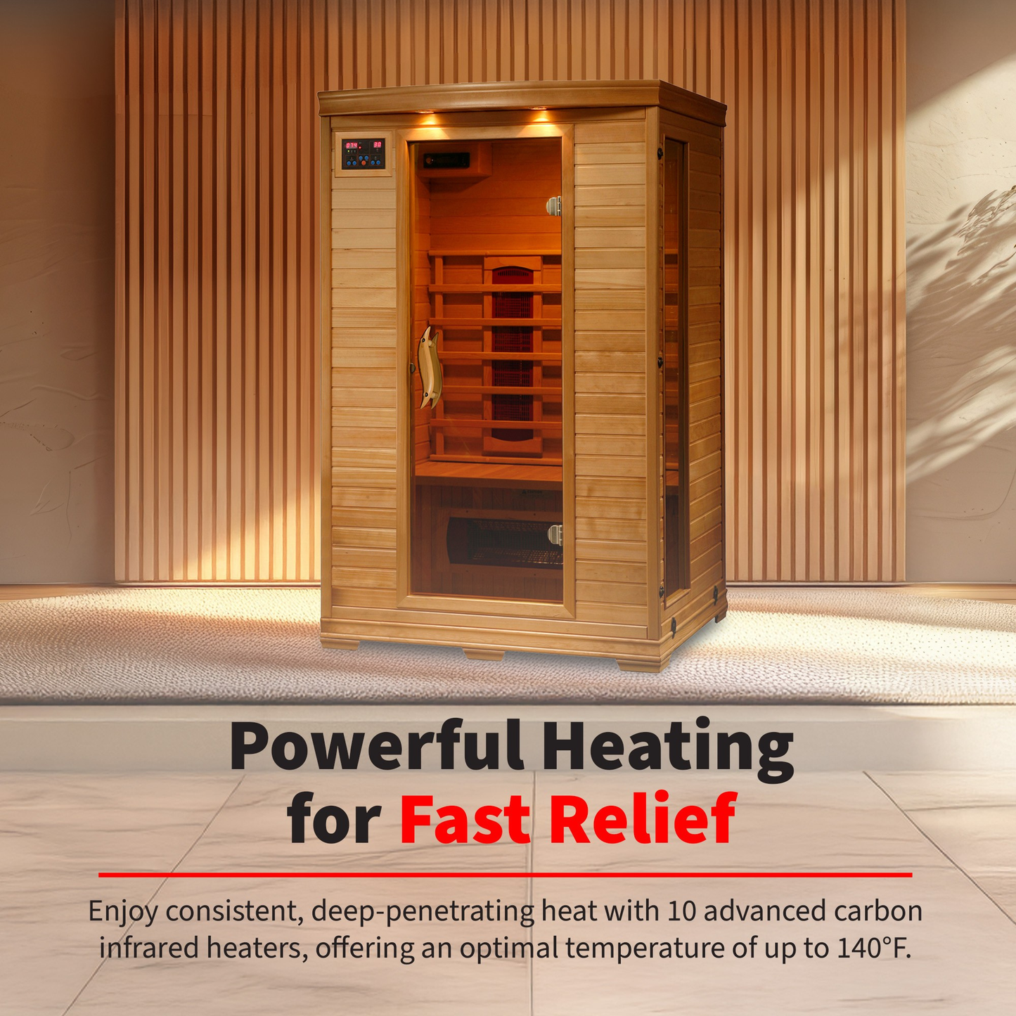 Coronado 2-Person Hemlock Infrared Sauna - Ceramic