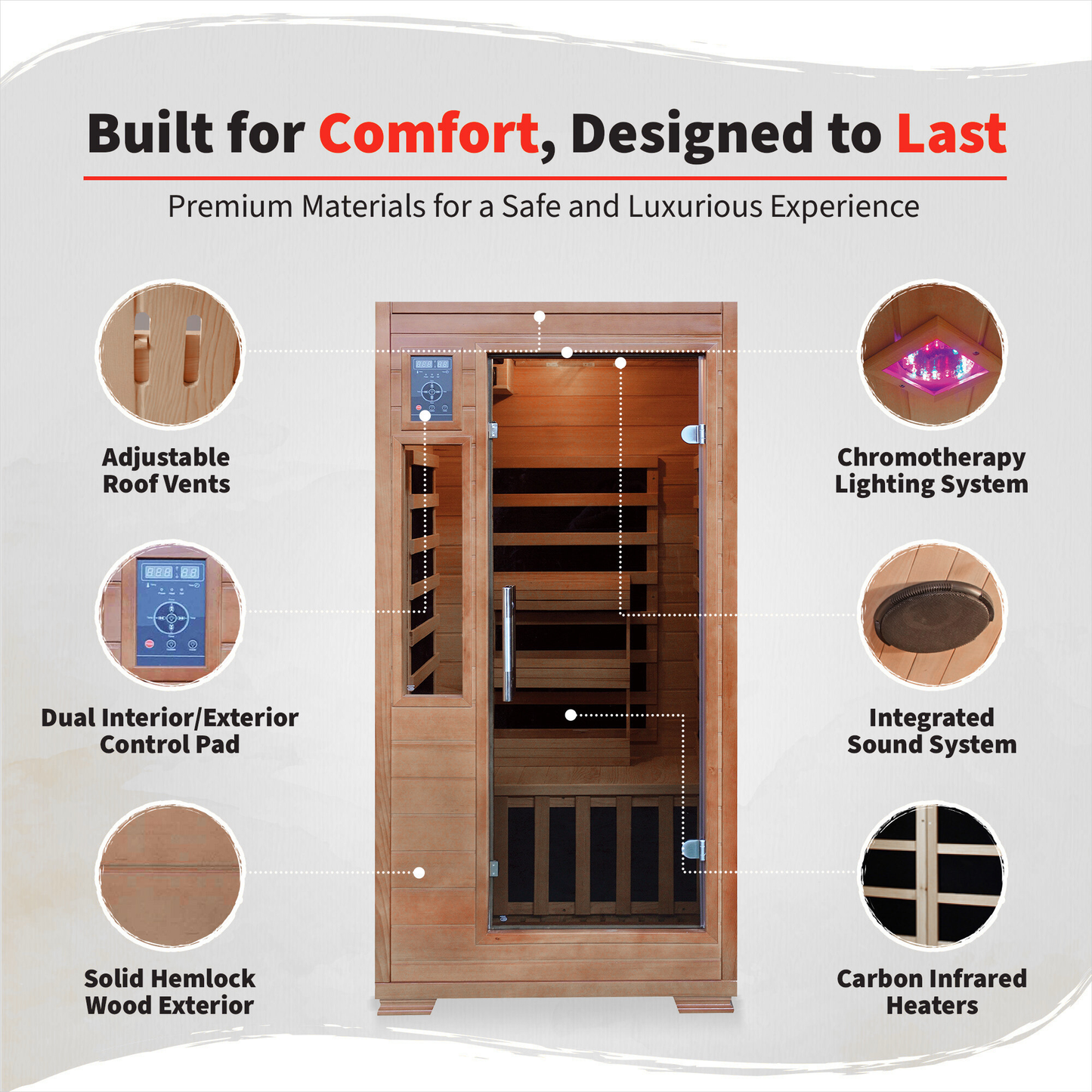 Majestic 1-2 Person Hemlock Infrared Sauna