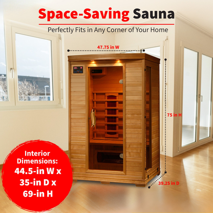 Coronado 2-Person Hemlock Infrared Sauna - Ceramic