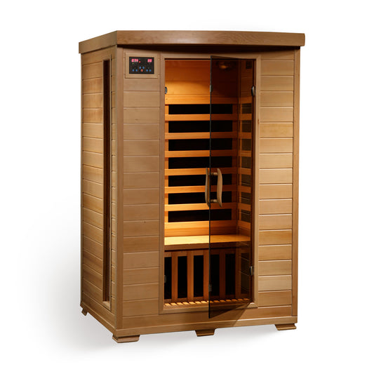 Coronado 2-Person Deluxe Low-EMF Carbon Infrared Sauna | Canadian Hemlock