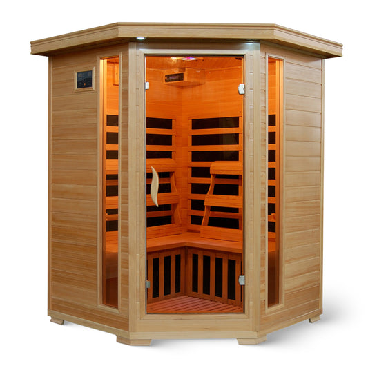 Santa Fe 3-Person Hemlock Corner Infrared Sauna