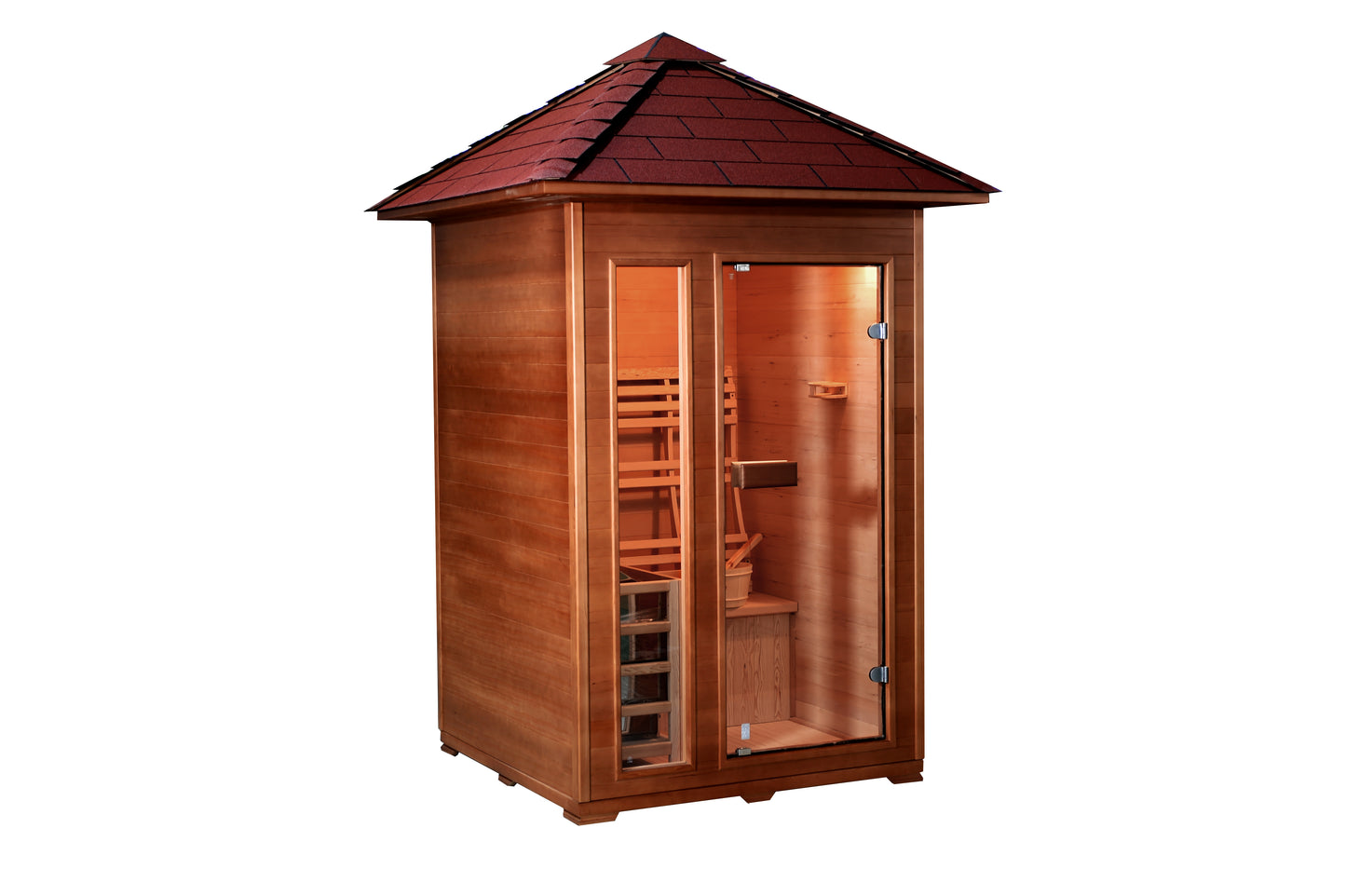 SunRay Bristow 2-Person Outdoor Traditional Sauna | 4.5kW Harvia Heater | Hemlock